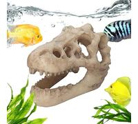 Dinosaur Skull Decor - Resin Dinosaur Skeleton Ornament, Realistic Aquarium Decoration | Unique Resin Craft, Skeleton Design for Aquarium Terrarium Home Decor, Brown