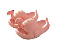Dinosaur Slippers Sandals, Cute Cartoon Anti-Slip Novelty Open Toe Slides, Funny Thick Sole Bath Slippers (Pink, Big Kid, 13.5, Numeric, UK Footwear Size System, Medium)