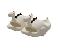 Dinosaur Slippers Sandals, Cute Cartoon Anti-Slip Novelty Open Toe Slides, Funny Thick Sole Bath Slippers (White, Big Kid, 13.5, Numeric, UK Footwear Size System, Medium)