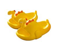 Dinosaur Slippers Sandals, Cute Cartoon Anti-Slip Novelty Open Toe Slides, Funny Thick Sole Bath Slippers (Yellow, Big Kid, 13.5, Numeric, UK Footwear Size System, Medium)