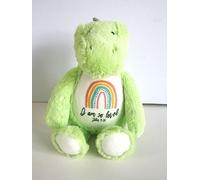 Dinosaur Soft Toy Plush Teddy with Bible verse Scripture Easter, Christian Gift, Baptism, Dedication, Christening God At My House