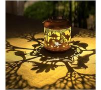 Dinosaur Solar Lanterns Outdoor Waterproof,Hanging Solar Lights Dinosaur Gifts for Women Men Metal LED Decorative Light for Yard,Patio,Lawn,Tabletop,Pathway,Landscape,Garden Decor