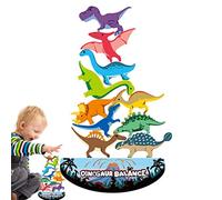 Dinosaur Stacking Toys Building Blocks - Wooden Toys Stacking Dinosaur Building Blocks,Wear-resistant Preschool Educational Toy, Competition Game