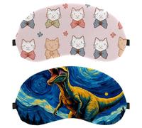 Dinosaur Starry Night 2-Pack Light-Blocking Soft Breathable Sleep Mask Eye Masks Sleeping Mask