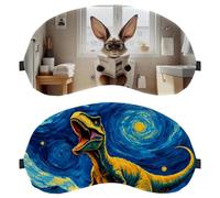 Dinosaur Starry Night 2-Pack Light-Blocking Soft Breathable Sleep Mask Eye Patch Eye Cover