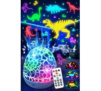 Dinosaur Starry Sky Projector Children 15 White Noise Machine Baby Night Light Children 3 HD Film & 31 Colours Remote Controls Night Lamp Children Dinosaur Toy Boy Gift Dino Egg