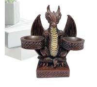 Dinosaur Statue, Dragon Figurine, Sitting Dragon Figures with Double Ball Holder - Dragon Home Decor, Dragon Statues for Room Decor, Keys, Trinkets, Cama