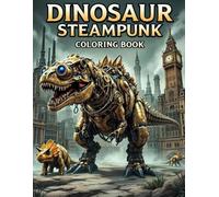 DINOSAUR STEAMPUNK COLORING BOOK: A Mechanical Adventure of Prehistoric Proportions for Teens and Adults