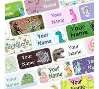 Dinosaur Stick On Name Labels, Stick on Clothes Labels, Waterproof Washable for Clothes, Personalised School Uniform Stickers, Equipment, Stationery. Nursery, School, Day Care, Hospital (60)