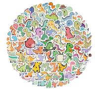 Dinosaur Stickers, Animal Stickers Waterproof Reusable PVC Stickers for Kids, Creative Educational Stickers for Laptop Car Scrapbook Phone Skateboard Computer Wall Window (100PCS)