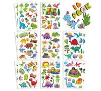 Dinosaur Stickers for Kids,16 Sheets Cute Waterproof Cartoon Dinosaur Stickers for Kids, for Stationery, Luggage, Teaching Rewards, 196pcs Stickers Gifts for Kids, Boys, Girls, Teens