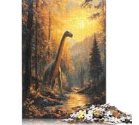 Dinosaur Sunset Puzzle Jigsaws 1000 Pieces for Adults & Teenager Age 12 Years Up Christmas Eve Gifts 1000pcs (38x26cm)