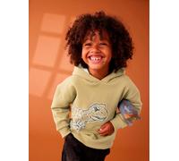 Dinosaur Sweatshirt with Sherpa-Lined Hood for Boys olive