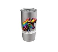 Dinosaur T Rex Ally Saurus Rainbow Flag Gay Pride Stainless Steel Insulated Tumbler