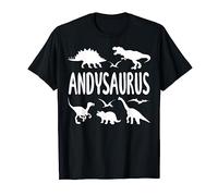 Dinosaur T Rex Andy Andysaurus Boys Dino Name T-Shirt