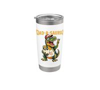 Dinosaur T Rex Dad A Saurus Funny New Dad Gag Joke Est 2026 Stainless Steel Insulated Tumbler