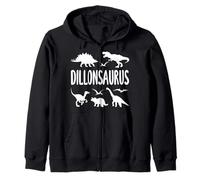 Dinosaur T Rex Dillon Dillonsaurus Boys Dino Name Zip Hoodie
