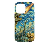 Dinosaur T-Rex In Meteor Starry Night Prehistoric Extinction Case for iPhone 14 Pro Max