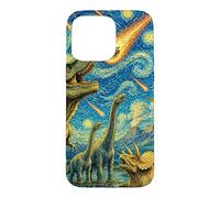 Dinosaur T-Rex In Meteor Starry Night Prehistoric Extinction Case for iPhone 15 Pro Max