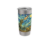Dinosaur T-Rex in Meteor Starry Night Prehistoric Extinction Stainless Steel Insulated Tumbler