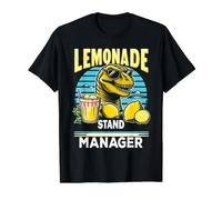 Dinosaur T Rex Lemonade Stand Manager Value Graphic T-Shirt, Men, Black, S