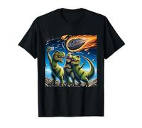 Dinosaur T Rex Selfie Amid Falling Meteor Extinction Moment T-Shirt