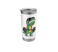 Dinosaur T-Rex Short Arms Funny Weightlifting Dino T Rex Stainless Steel Insulated Tumbler