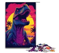 Dinosaur T Rex Sunset Dino Pieces Puzzles for Adults Jigsaw Puzzles for Adults DIY Art Decor 1000 PCS(75x50cm)