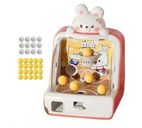 Dinosaur Tabletop Basketball Shooting Game Toy for Kids-Electronic Arcade Shooting Machine with Score Display, Mini Balls & Coins, Indoor Sports Toy for Boys Girls Desktop Play Gifts (Red Rabbit)