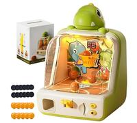Dinosaur Tabletop Basketball Shooting Game Toy, Interactive Electronic Arcade Shooting Machine with Score Display, with Mini Balls and Coins, Desk Games, for All Ages (Battery,#a)