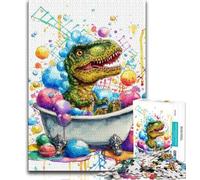 Dinosaur Taking A Bath 1000 Piece Jigsaw Puzzle for Adults And Teenagers,Educational Games Wall Decoration Unique Birthday And Xmas Gifts (50x75cm)
