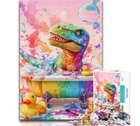 Dinosaur Taking A Bath 1000 Piece Jigsaw Puzzles for Adults,Stress Reliever Difficult Challenge Deal As Gifts for The Whole Family (38x26cm)