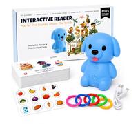Dinosaur Talking Flash Cards, Dinosaur Talking Pen with Phonics Cards, Rechargeable Interactive Reader, Learn to Read from 21 Stages (Puppy-1set)