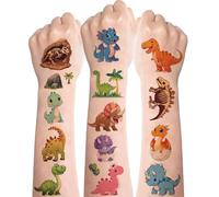 Dinosaur Tattoos for Kids 10 Sheets,Cute Dino Kids Tattoos,Kawaii Dino Transfer Fake Temporary Tattoo,Waterproof Children Tattoo Stickers for Boys Girls Dino Theme Birthday Party Bags Fillers Gifts
