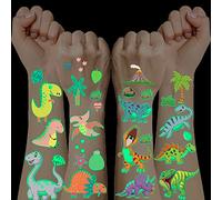 Dinosaur Tattoos for Kids, 10 Sheets Glow In The Dark Tattoos, Boys Tattoos, Dinosaur Gifts for Boys, Dinosaur Toys for Boys Dinosaur Party Decorations Dinosaur Party Bags Fillers