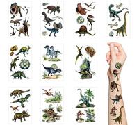 Dinosaur Temporary Tattoos for Party,10 Sheets Nature Forest Dinosaur Realistic Tattoo Stickers Waterproof Cartoon Tattoos for Boys Girls Party Supplies