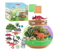 Dinosaur Terrarium Kit - 5.5in PVC ABS | Light Up Terrarium Kit | Dinosaur Toys | Night Light Craft | Kids DIY Mini Scene Jar | LED Creative Art For Boys Ages 4-12, Birthday Gift