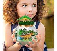 Dinosaur Terrarium Kit - Light Up Dinosaur Terrarium | Make Dinosaur Toys, Make Your Own Night Light Arts and Crafts Kit, Dino Crafts for Boys Ages 4-12 Year Old, Glow-in-the-dark Dinosaur Terrarium