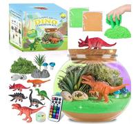 Dinosaur Terrarium Kit, Light Up Terrarium Kit Kids Crafts Toys, DIY Dino Arts and Crafts for Kids Ages 4 5 6 7 8-12 Years Old, Dinosaur Present for Boys Girls, Ideal Birthday Ideas