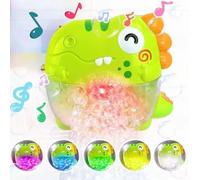 Dinosaur-Themed Automatic Bubble Bath Toy, Toddler Bubble Bath Toys, Light Up Bath Bubble Machine, Automatic Bubble Maker Bathub Toy with 12 Songs for Boys & Girls