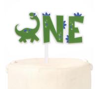 Dinosaur-Themed First Birthday Acrylic Cake Topper | Laser-Engraved Acrylic "ONE" |1st Birthday Party Decoration for Boys or Girls (Dinosaur-Themed)