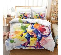 Dinosaur Three-dimensional Printing Bedding Bedding Ensemble Dinosaur Quilt Cover High-thread-count Fabric Pillow Slip Included Gentle And Washable Double（200x200cm）