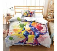 Dinosaur Three-dimensional Printing Bedding Comforter Set Dinosaur Bed Cover Superior Microfiber Pillow Slip Included Soft-to-the-touch And Manageable Single（135x200cm）