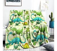 Dinosaur Throw Blanket for Kids, Green Dinosaur Blankets for Toddler Baby Boys, Tyrannosaurus Rex Dino Baby Blanket Gifts, Soft Fleece Throw Blanket for Girls Boys Baby Shower Birthday (130 x 152 cm)