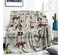 Dinosaur Throw Blanket for Kids, Tyrannosaurus Rex Blankets for Toddler Girls Boys, Grey Wild Dino Baby Blanket, Soft Fleece Dinosaur Throw Blanket for Girls Boys Baby Shower Birthday (130 x 152 cm)