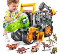 Dinosaur Toy for Toddlers 3 4 5 6+ Year Old, Extra Large Dinosaur Monster Truck with Figures, T-Rex Toy with Launcher, Darts, Crane Arm & Tunnel, Jurassic Gifts for Boys Birthday Christmas