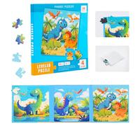 Dinosaur Toys - 25, 30 & 36 Pcs Toys for 3 Year Old Boys Girls Dinosaur Magnetic Puzzle Montessori Travel Gifts for Toddlers Age 3 4 5 6 Educational Car Airplane Activities Birthday