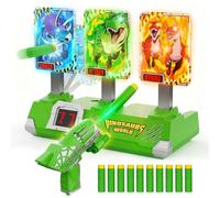 Dinosaur Toys for Boys 3-12 Year Old w Light Up Electronic Digital Targets with Air Pump Gun, 4 5 6 7 8 9 10 Year Old Boys Gifts, Dinosaurs Shooting Games Kids Toys Age 4-12 Christmas Birthday Present