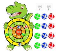 Dinosaur Toys for Boys - Dart Board Kids Toys 3-8 Year Old Boys with 12 Sticky Balls - Birthday Gifts, Party Game