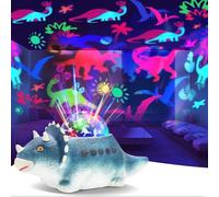 Dinosaur Toys for Boys, Dinosaur Night Light Projector Toys with Wheel for 3-10 Year Old Boys Gifts, Sensory Lights for Babies with 4 Kinds of Dinosaur Sound and 7 Lighting Modes(Blue)